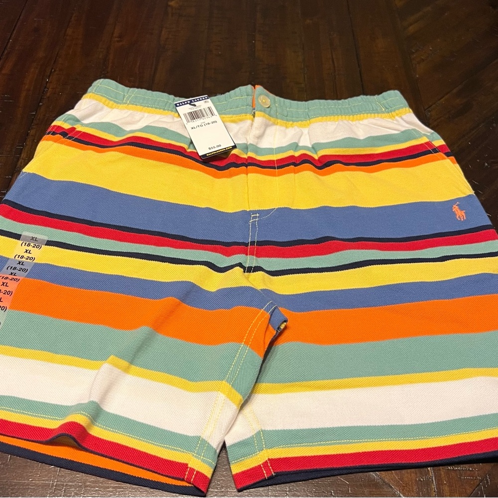 Polo Ralph Lauren Big Boys Striped Colorful Cotton Shorts Size 18/20
